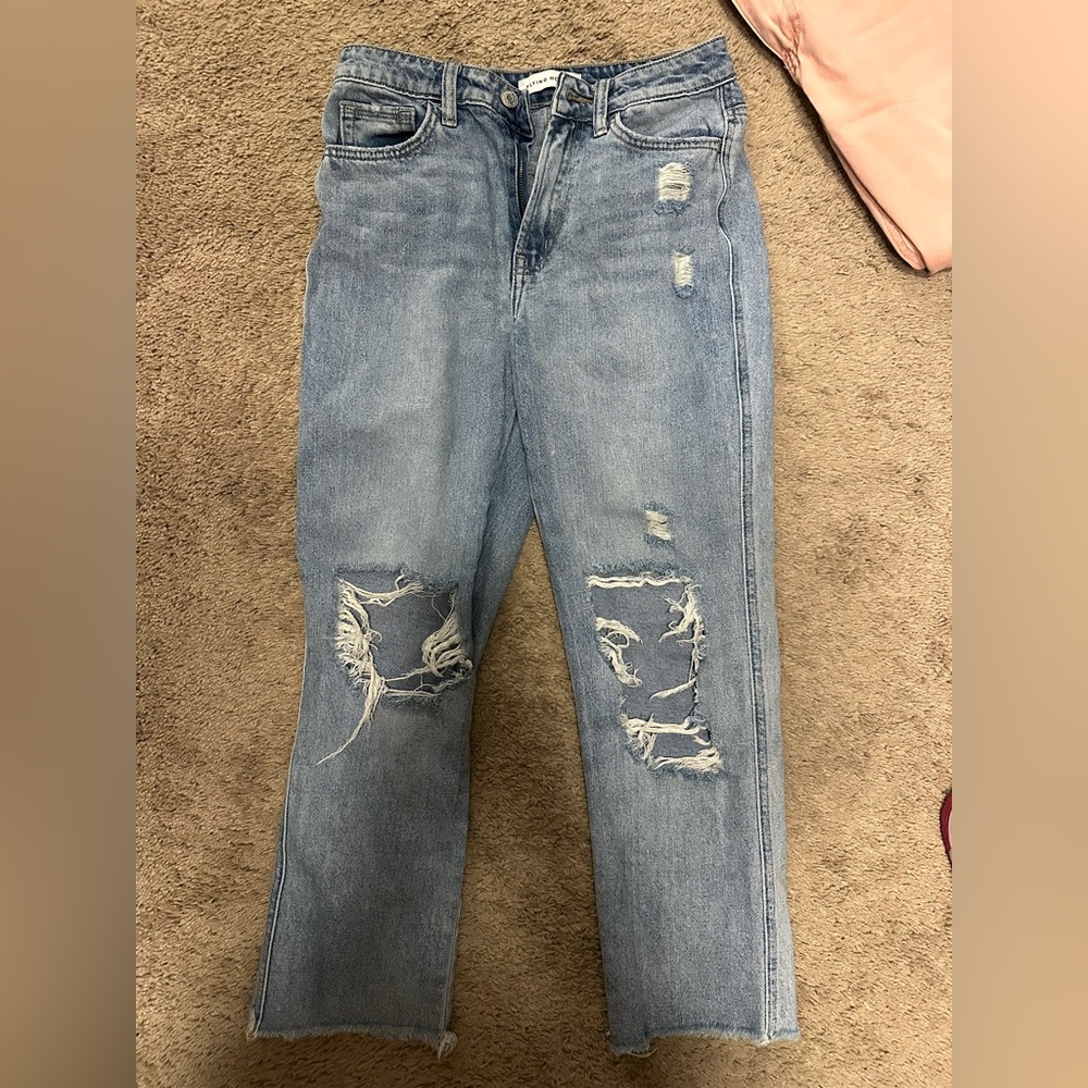 Flying Monkey Blue Boyfriend Jeans Distressed Style